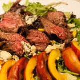 Steak Salad with Grilled Peaches and Blue Cheese