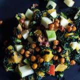 Fall Kale Salad with Spicy Garbanzos