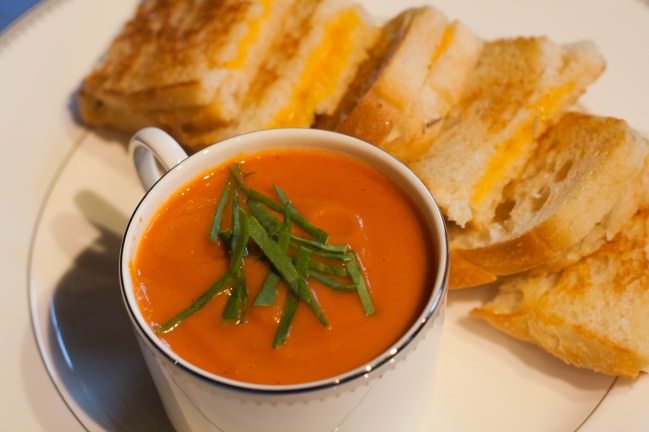 Oven Roasted Tomato Soup and grilled cheese
