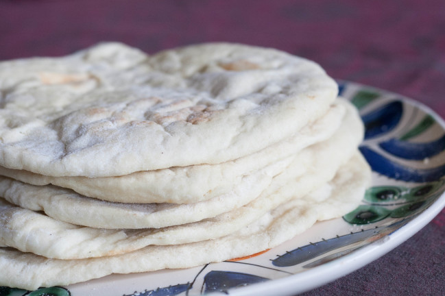 homemade pita bread fresh