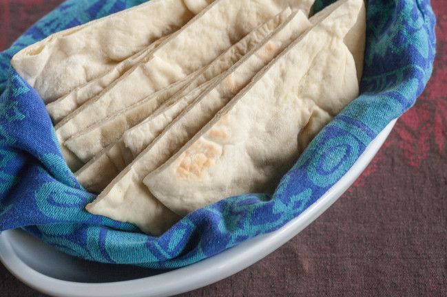 homemade pita bread warm from oven
