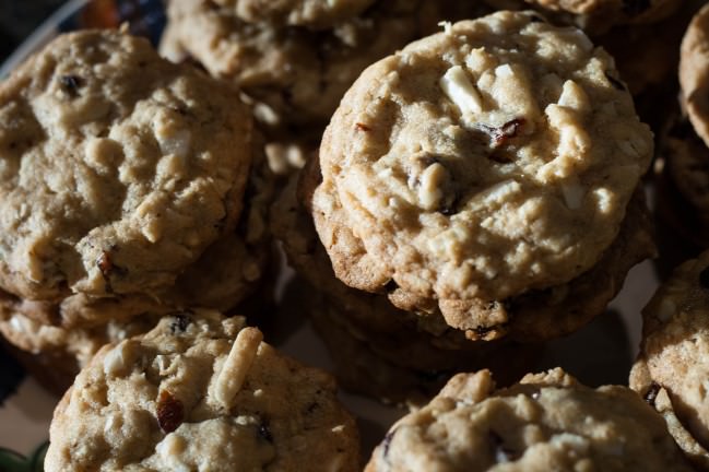 aerial cherry oatmeal cookies