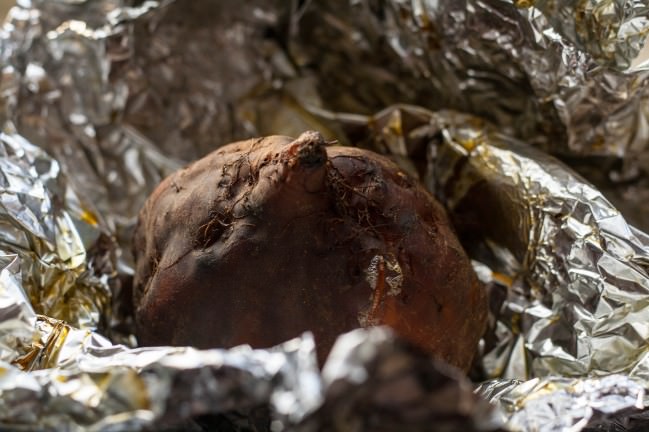 roasted beet in foil