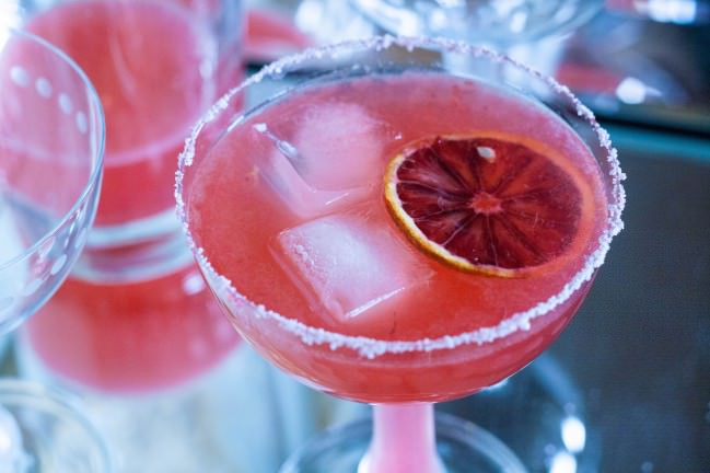 blood orange margarita closeup