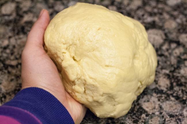 brioche dough ready to be worked