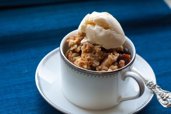 cherry apple almond crisp header