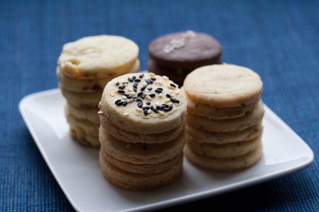 four types of cocktail cookies
