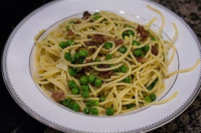 plated pasta carbonara