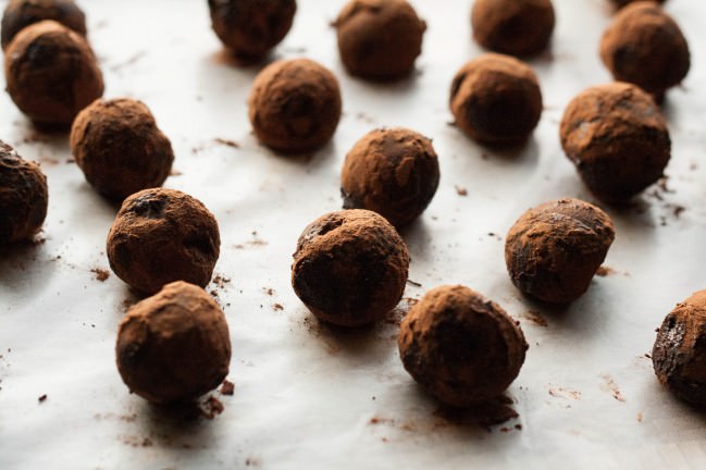 truffles rolled in cocoa powder