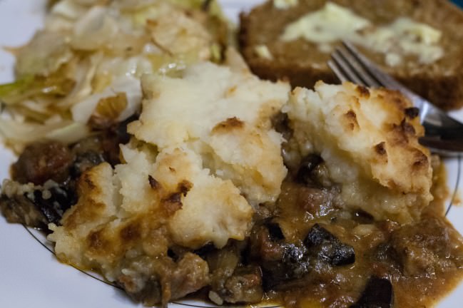 extreme closeup shepherds pie