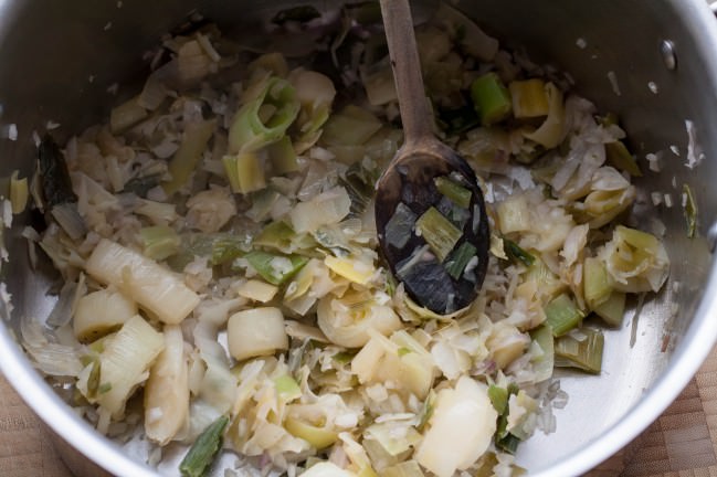 sauteed leeks and shallots