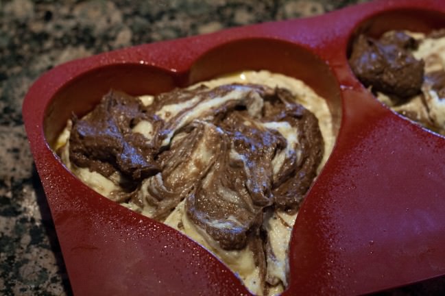 prepared for oven marble hazelnut cake