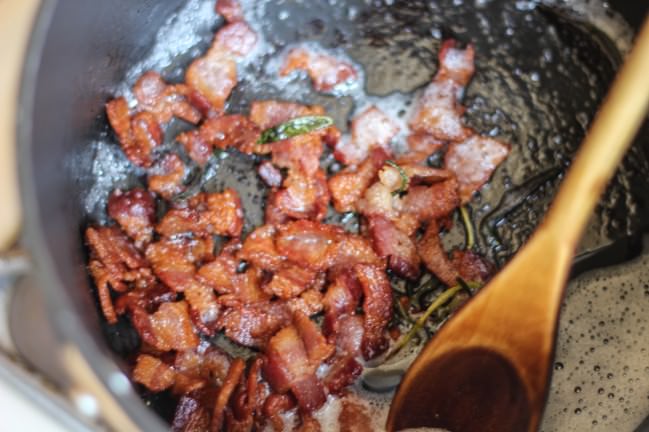crisped bacon