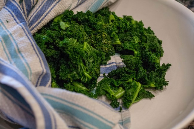 drying the kale