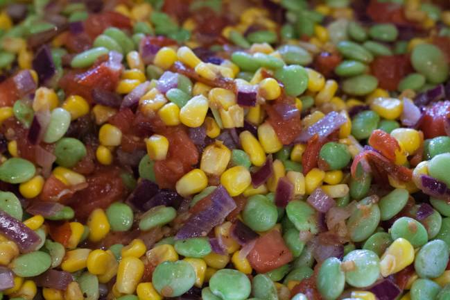 frozen veggies added to succotash