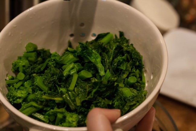 blanched rapini