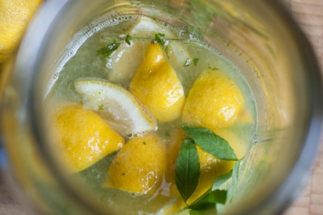 lemon juice and verbena sugar aerial