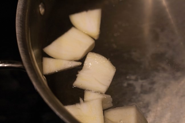 blanching garlic