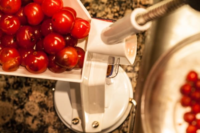 pitting sour cherries