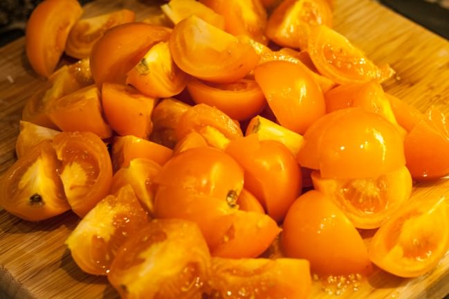 chopped orange tomatoes