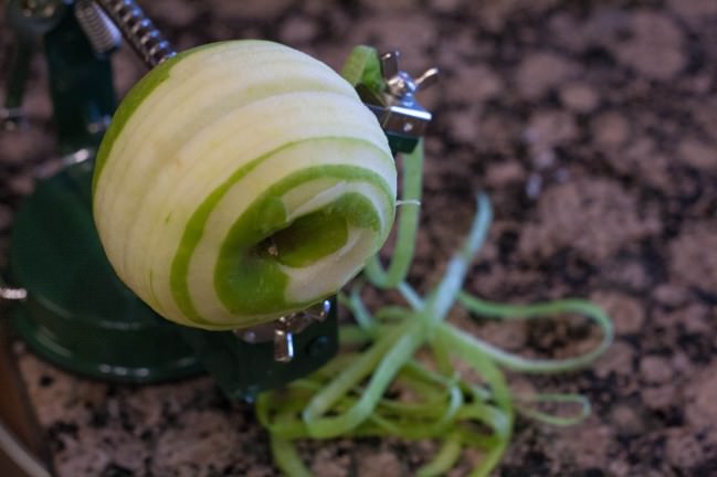 peeling and coring an apple