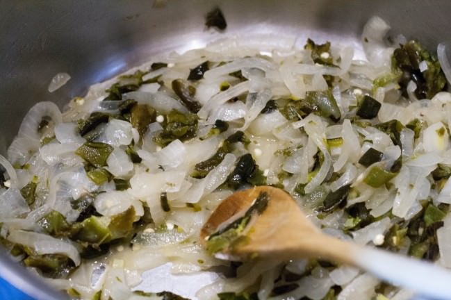 Poblano Potato Gratin onions and chiles