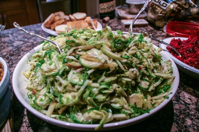 closeup brussels apple slaw