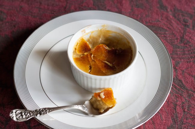 cracking the sugar pumpkin creme brulee