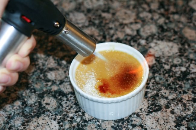 torching the creme brulee