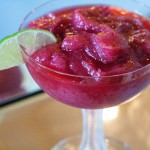 Cranberry Margaritas frozen with lime