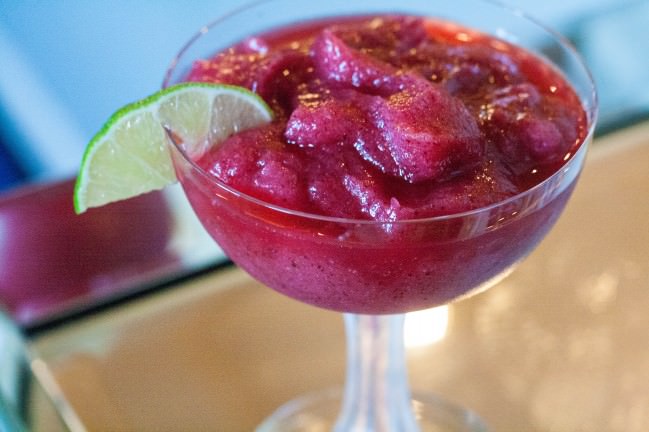 Cranberry Margaritas frozen with lime