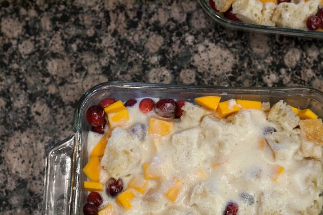 cranberry butternut squash bread pudding