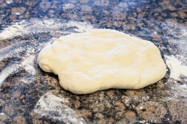 english muffin dough rolled out