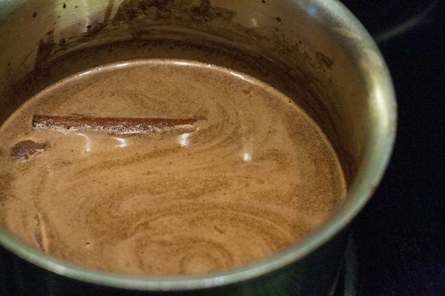 melting the chocolate