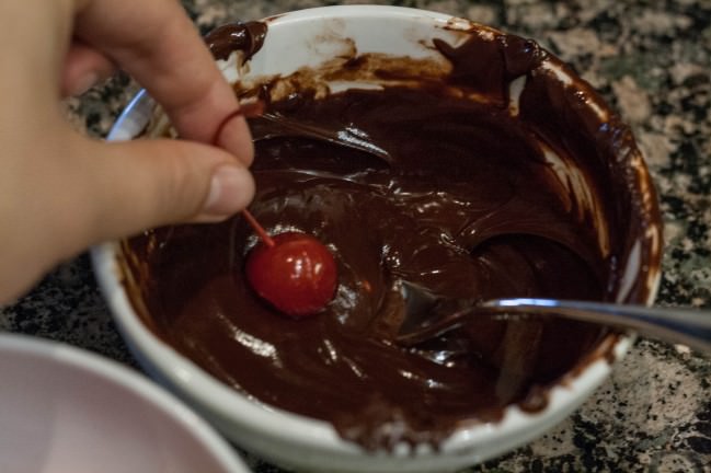 mice cookie dipping cherries