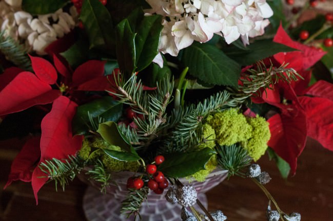 peppermint hydrangea centerpiece D