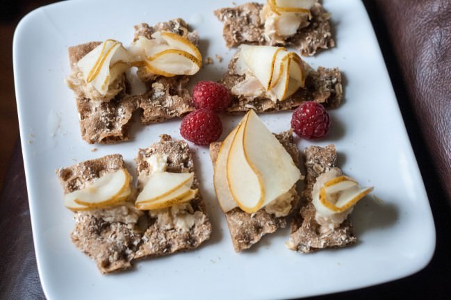 pickled pear bruschetta