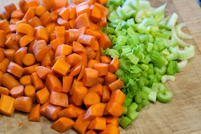 Chicken Pot Pie celery and carrots