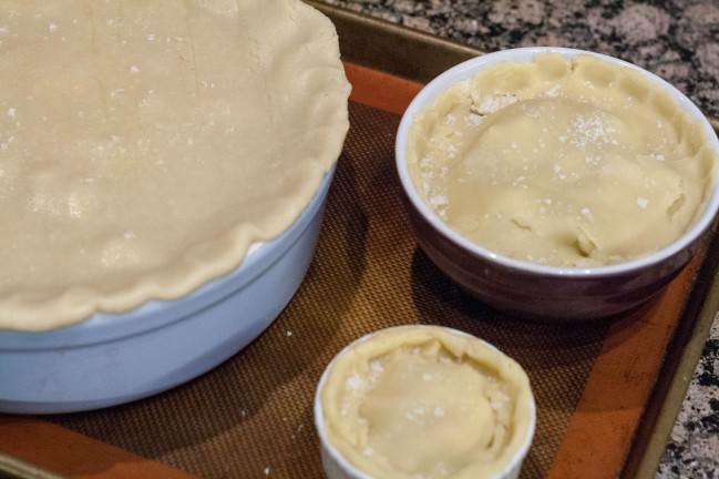 Chicken Pot Pies in three sizes