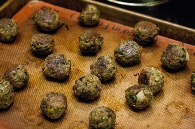 lemony leek meatballs baked and flipped