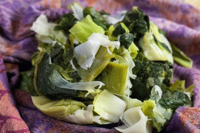 lemony leek meatballs steamed and drained