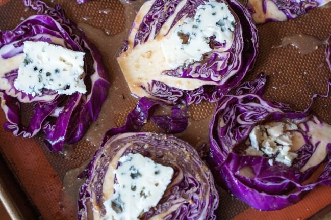 mushrooms sliders cabbage and roquefort