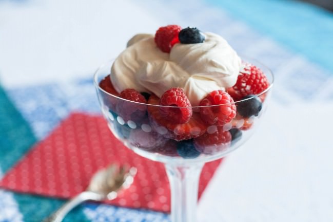 Coeur a la creme with fresh berries