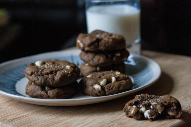 Ginger Ginger Ginger Cookies with White Chocolate up close