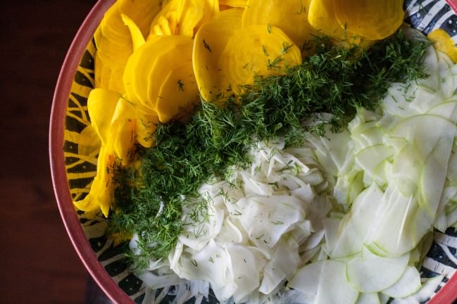 Winter Salad with Green Apples and Golden Beets