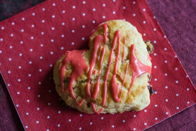 cherry lime scone for valentine's