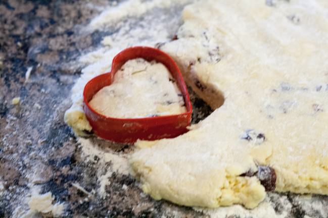 cherry lime scones dough cut