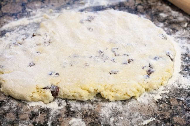 cherry lime scones dough rolled