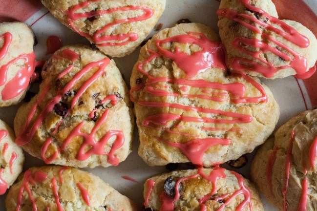 cherry lime scones glazed