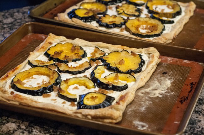 ricotta squash tarts fresh from oven